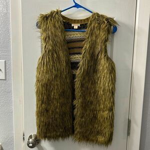 Xhilaration Golden brown faux fur sweater vest small